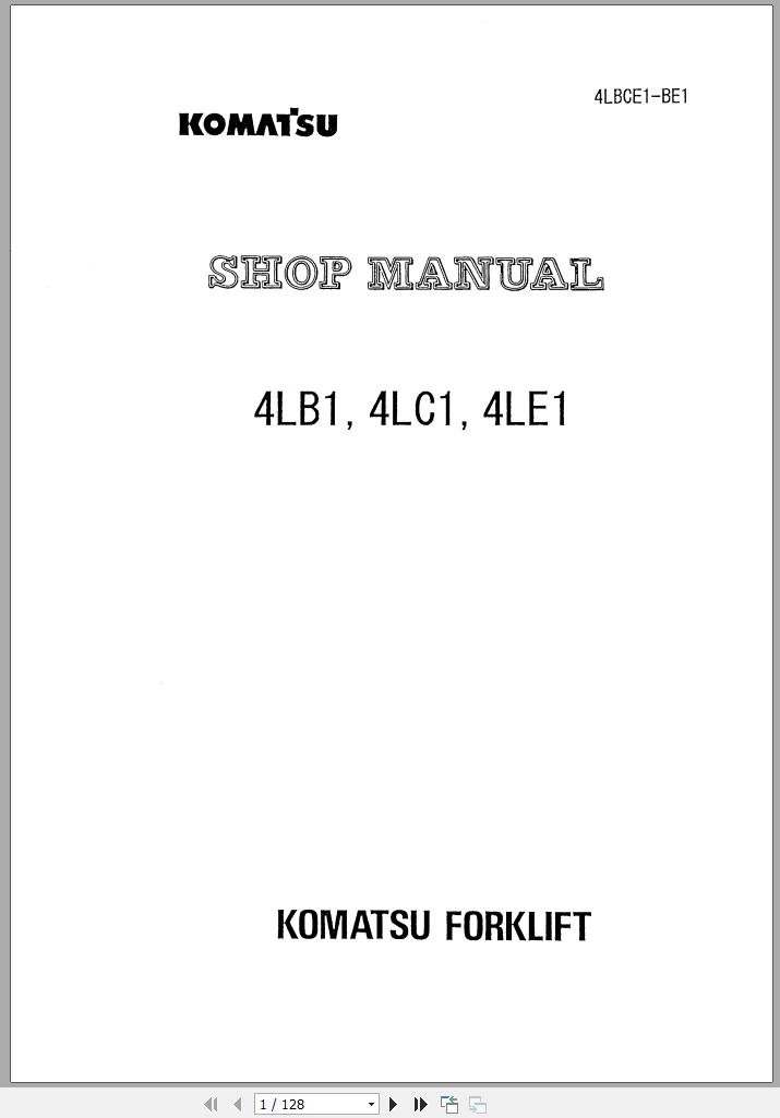 Komatsu Dielsel Engine 4LC1 Shop Manual 4LBCE1 BE1 1