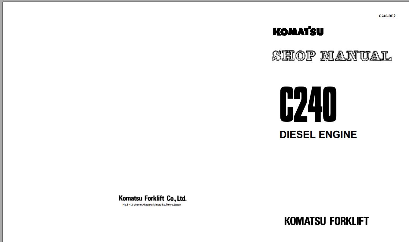 Komatsu Dielsel Engine C240 Shop Manual C240 BE2 1