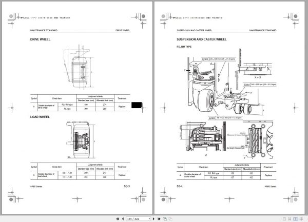 Komatsu Electric Reach Truck FB10RW 14 M245 140001 up Shop Manual BRA14E1 02 2