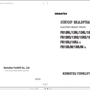 Komatsu Electric Reach Truck FB13RS 12 85001 up Shop Manual BRA12E1 01 1