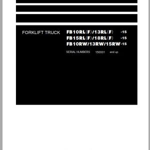 Komatsu Electric Reach Truck FB13RW 15 150001 up Shop Manual SEN05963 03 1
