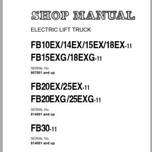 Komatsu Electric Reach Truck FB14EX 11 807001 up Shop Manual BBB11E1 02 1