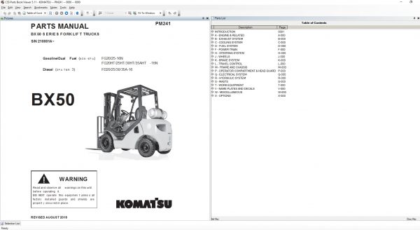 Komatsu Forklift CSS NET EPC 05.2022 Spare Parts Catalogue DVD 4