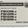 Komatsu Forklift FB10M 2 2001 up Operation Maintenance Manual FBM10 18 1