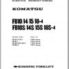 Komatsu Forklift FB10S 4 11001 up Shop Manual FB10 18 1
