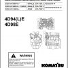 Komatsu Forklift Truck BX20 BX50 Series 4D94E 4D94LE 4D98E Diesel Engine Service Manual 02 2009 SM197 1