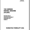 Komatsu Forklift Truck Diesel Engine 102 Series CX DX KFI Shop Manual SM104 6D102E BE1 1