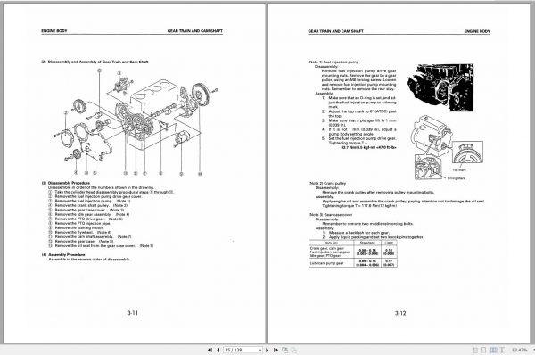 Komatsu Forklift Truck Diesel Engine KFI 4D94E Shop Manual SM197 4D94E BE1 2