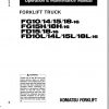 Komatsu Forklift Truck FD18L 16 622001 up Operation Maintenance Manual AEA16E1 02 1