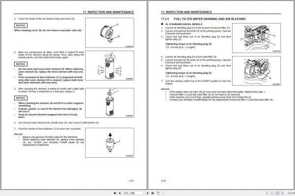 Komatsu Forklift Truck FD45TU 10 133001 up Operation Maintenance Manual OM304 2