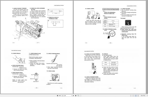 Komatsu Forklift Truck FD50T 5 Operation Maintenance Manual OM058 2