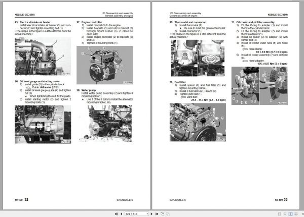 Komatsu Forklift Truck FD60 10 Engine SAA4D95LE 5 M248 55001 up Shop Manual 4D95LE BE4 2