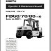 Komatsu Forklift Truck FD60T 10 Serial 55001 up Operation Maintenance Manual OM124 1