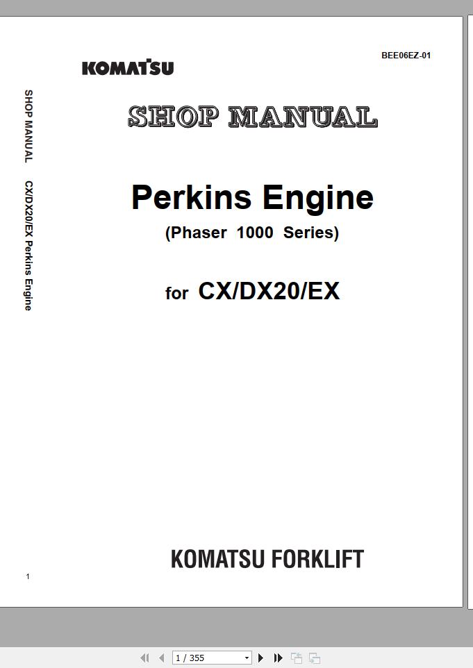 Komatsu Forklift Truck FD70E 7 Shop Manual BEE06EZ 01 1