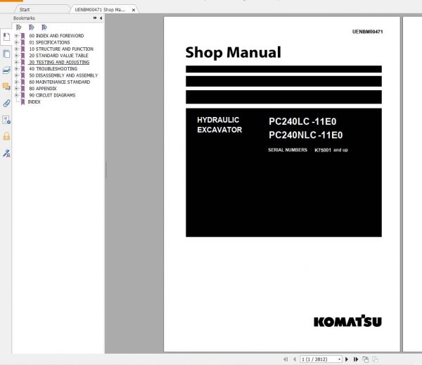 Komatsu Hydraulic Excavator Updated 2022 7.75 GB PDF Shop Manual Operator Maintenance Circuit Diagram 2