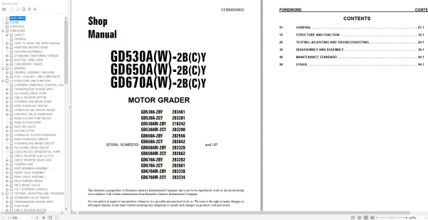Komatsu Motor Graders 2022 5.66 GB PDF Shop Manual Operator Maintenance Circuit Diagram 1