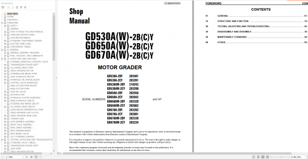 Komatsu Motor Graders 2022 5.66 GB PDF Shop Manual Operator Maintenance Circuit Diagram 7