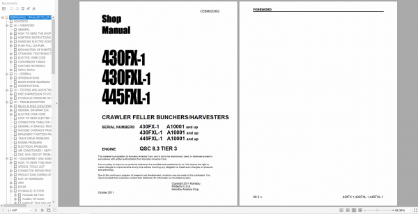 Komatsu Track Feller Buncher Harvesters 2022 PDF Shop Manual Operator Maintenance Manual Circuit Diagram 2