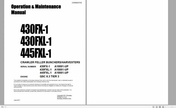 Komatsu Track Feller Buncher Harvesters 2022 PDF Shop Manual Operator Maintenance Manual Circuit Diagram 4