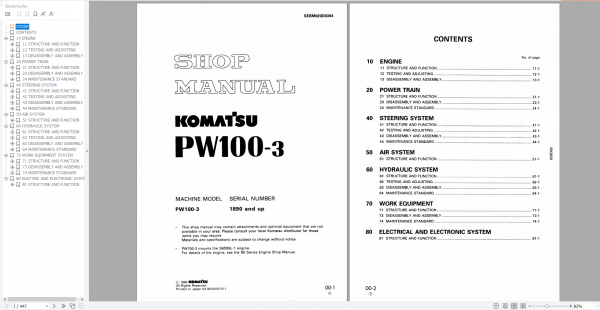 Komatsu Wheeled Excavator 2022 1.54GB PDF Shop Manual Operator Maintenance Manual 1