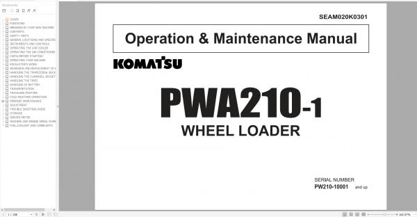 Komatsu Wheeled Excavator 2022 1.54GB PDF Shop Manual Operator Maintenance Manual 7