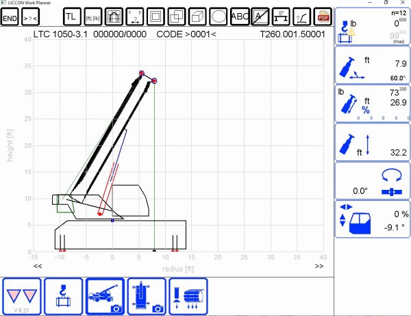 Liebherr LICCON Universal Work Planner V6.21 Compact Crane LTC 1050 3.1 50 Ton 11