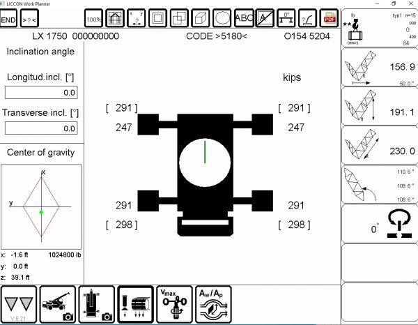 Liebherr LICCON Universal Work Planner V6.21 Lattice Boom Crane LG 1750 750 Ton 13