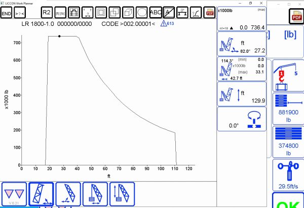 Liebherr LICCON Universal Work Planner V6.21 Mobile Crane LR 1800 1.0 800 Ton 12