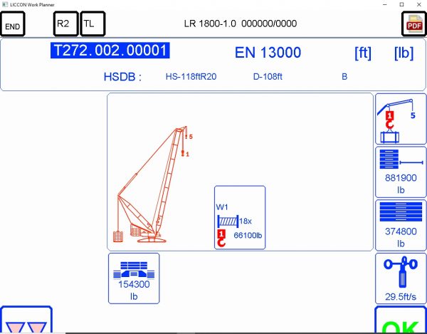 Liebherr LICCON Universal Work Planner V6.21 Mobile Crane LR 1800 1.0 800 Ton 14