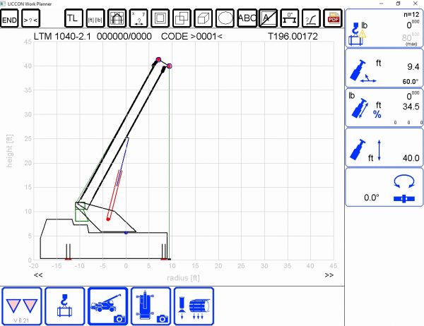 Liebherr LICCON Universal Work Planner V6.21 Mobile Crane Telescopic Crawler Crane LTR 1040 40 Ton 34