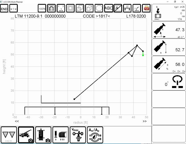 Liebherr LICCON Universal Work Planner V6.21 Telescopic Crawler Crane Mobile Crane LTR 11200 1200 Ton 4