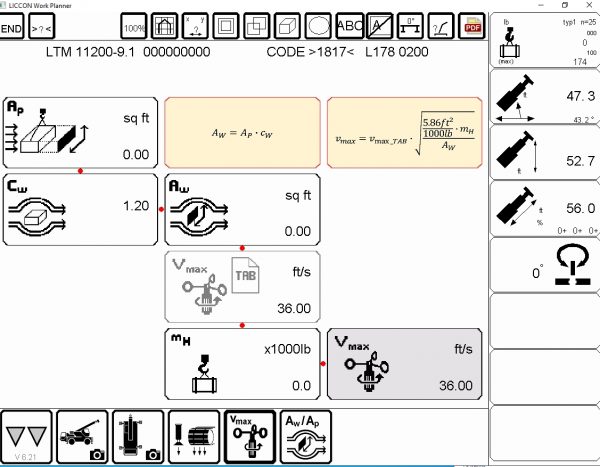 Liebherr LICCON Universal Work Planner V6.21 Telescopic Crawler Crane Mobile Crane LTR 11200 1200 Ton 5