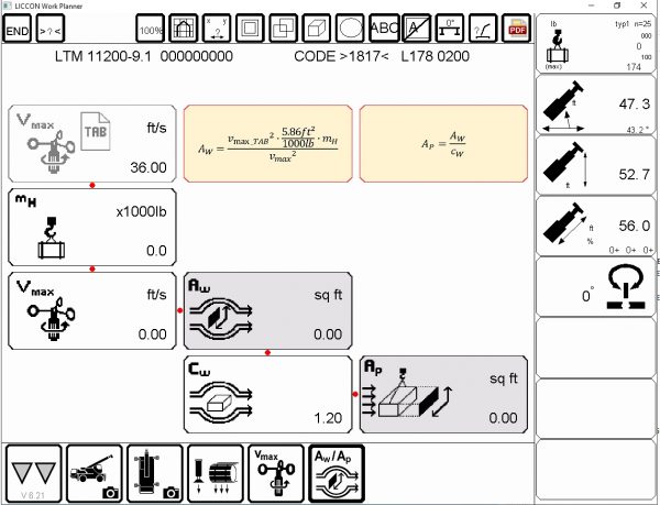 Liebherr LICCON Universal Work Planner V6.21 Telescopic Crawler Crane Mobile Crane LTR 11200 1200 Ton 6