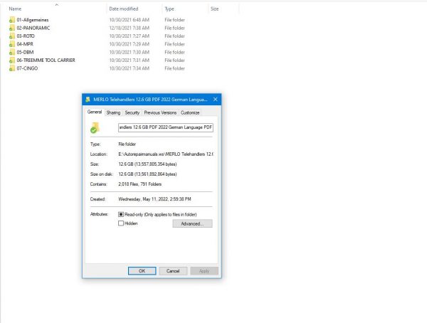 MERLO Telehandlers 12.6 GB PDF 2022 German Language Service Part Manual Hydraulic Electrical Diagram DVD 1