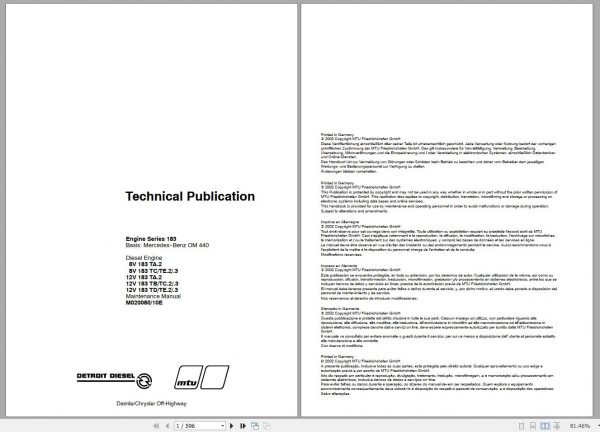 MTU Marine Diesel Engine PDF Manual Collection DVD 4