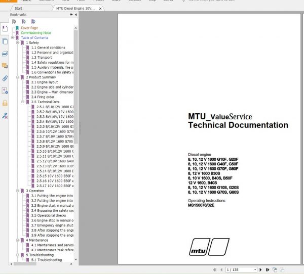MTU Marine Diesel Engine PDF Manual Collection DVD 6
