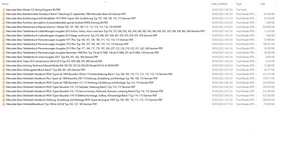 Mercedes Benz 3.99GB Old Model Collection Manuals PDF 2