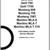 Mustang Articulated Loader 608 708 708T Service Manual 50940441C 01 1