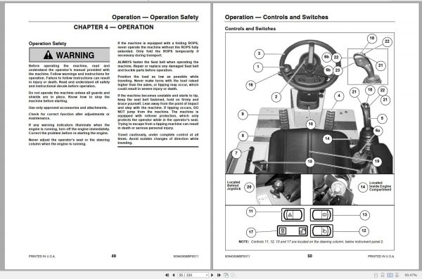 Mustang Articulated Loader AL406 AL506 Service Manual 50940008A 03 2
