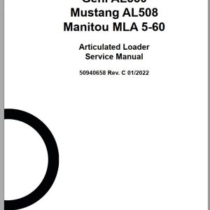 Mustang Articulated Loader AL550 AL508 MLA 5 60 Service Manual 50940658C 01 1