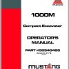 Mustang Compact Excavator 1000M Operators Manual 50940498B 07 1