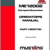 Mustang Compact Excavator 12002 Operators Manual 909730B 04 1