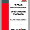 Mustang Compact Excavator 170Z S.N 00700 and Before Operators Manual 50940104A 06 1