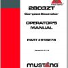 Mustang Compact Excavator 2803ZT Operators Manual 918278B 01 1