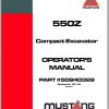 Mustang Compact Excavator 550Z Operators Manual 50940329B 07 1