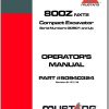 Mustang Compact Excavator 800Z NXT2 S.N 00901 and Up Operators Manual 50940324B 07 1