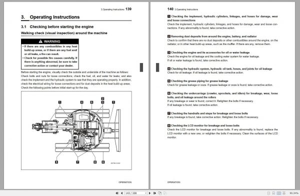 Mustang Compact Excavator 800Z NXT2 S.N 00901 and Up Operators Manual 50940324B 07 2