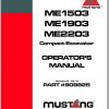 Mustang Compact Excavator ME1503 ME1903 ME2203 Operators Manual 909825D 10 1