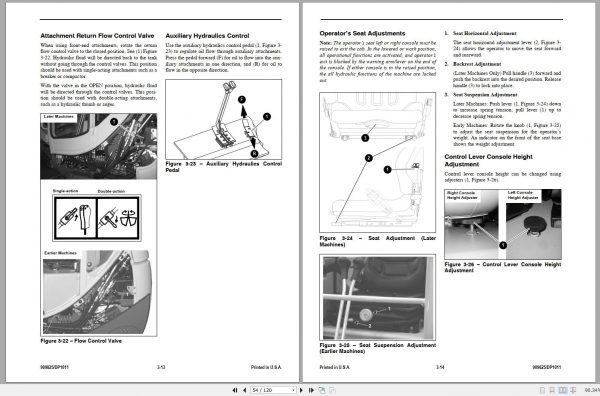 Mustang Compact Excavator ME1503 ME1903 ME2203 Operators Manual 909825D 10 2