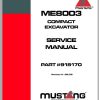 Mustang Compact Excavator ME8003 Service Manual 918170 09 1